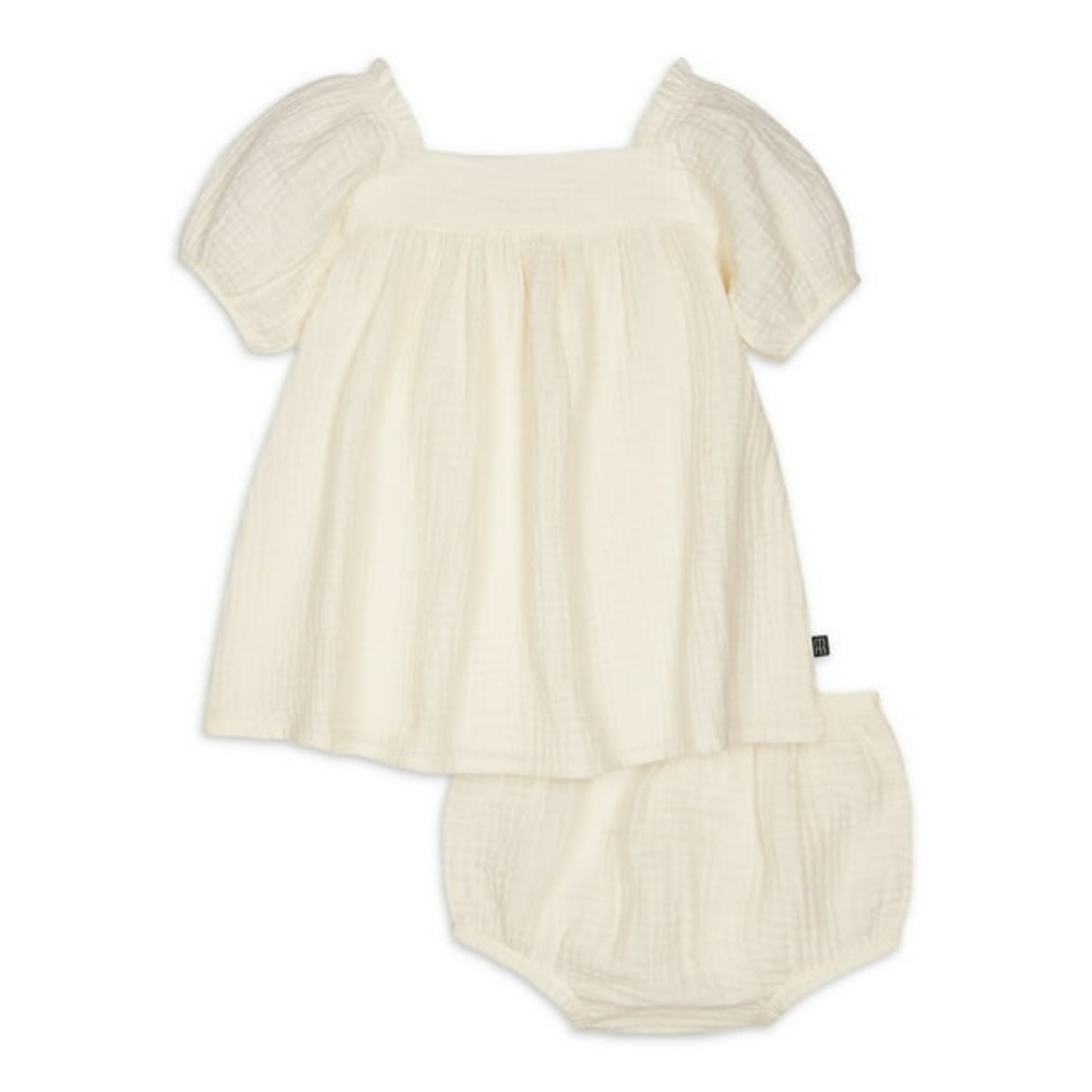 Gerber Boutique Summer Two-Piece Baby Outfit Dress - Cream Size 3-6 Mont…